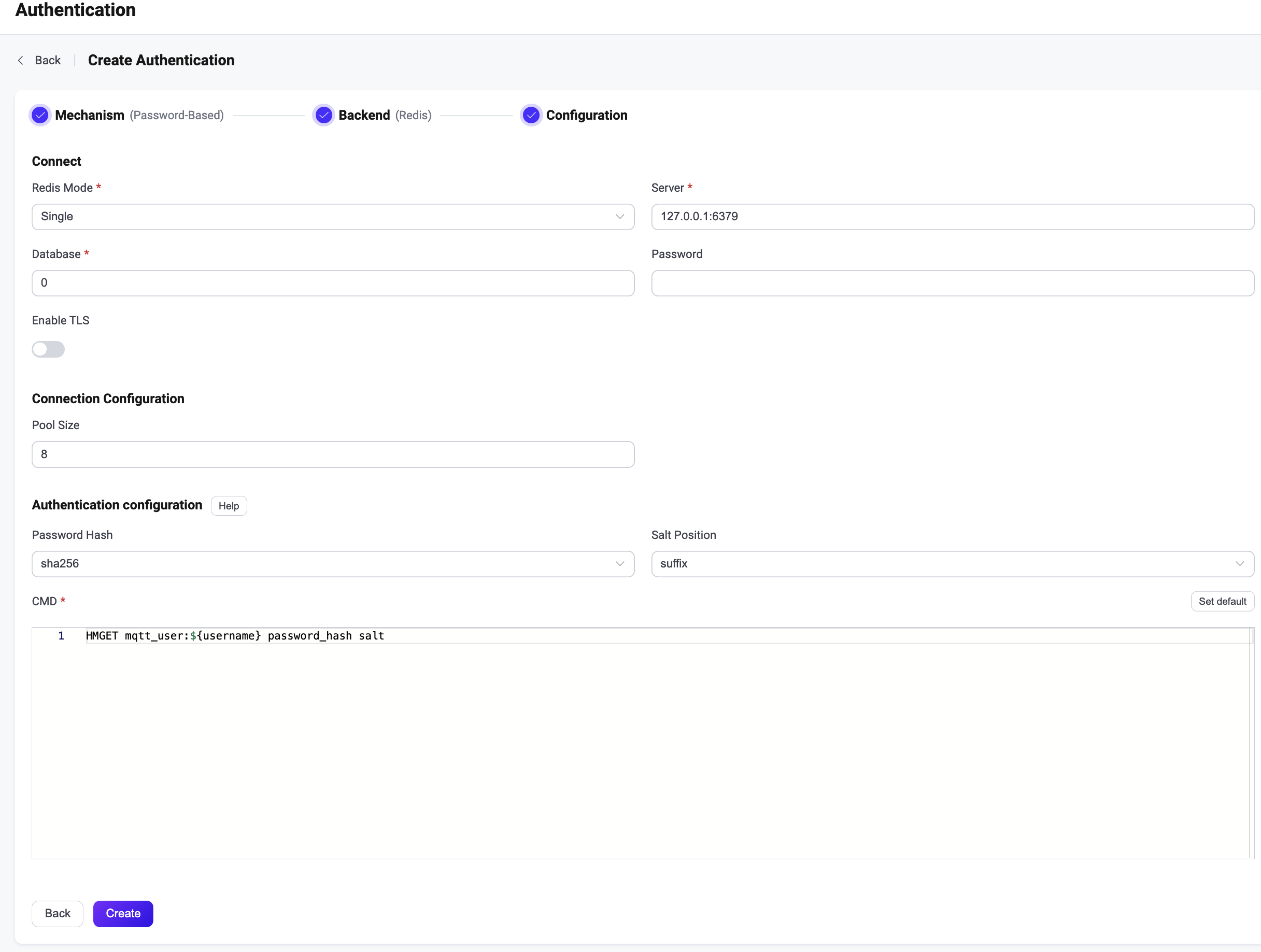 Authentication with redis