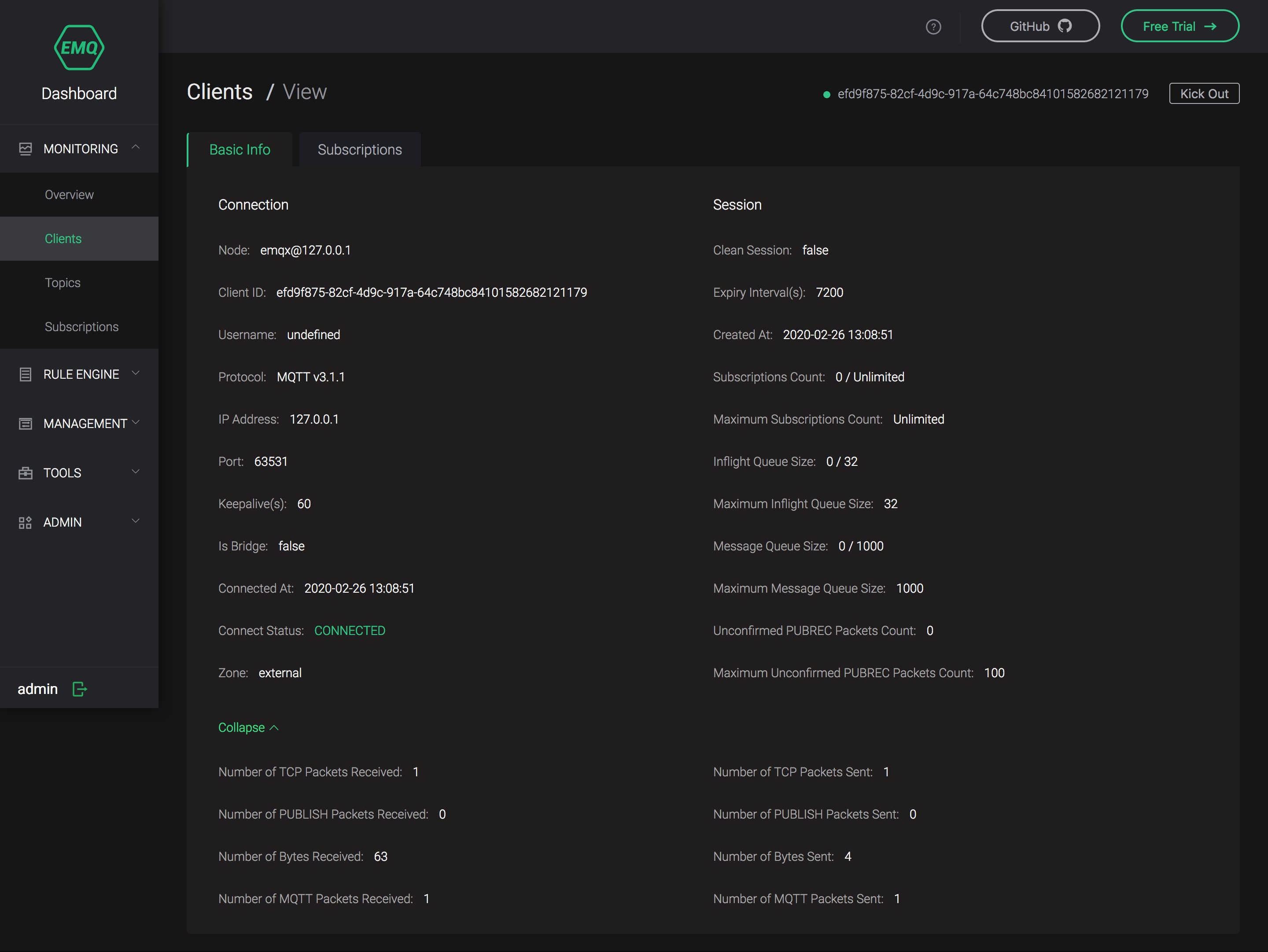 Dashboard EMQX 4 4 Documentation